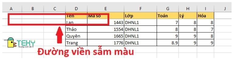 Cố định hàng đầu tiên (dòng tiêu đề trong excel)