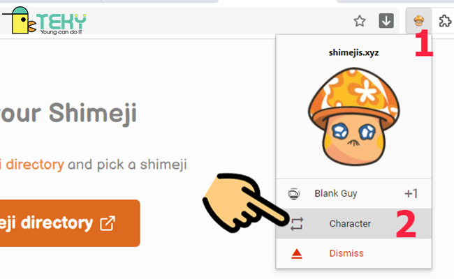 Bạn có thể chọn nhân vật trong Shimeji