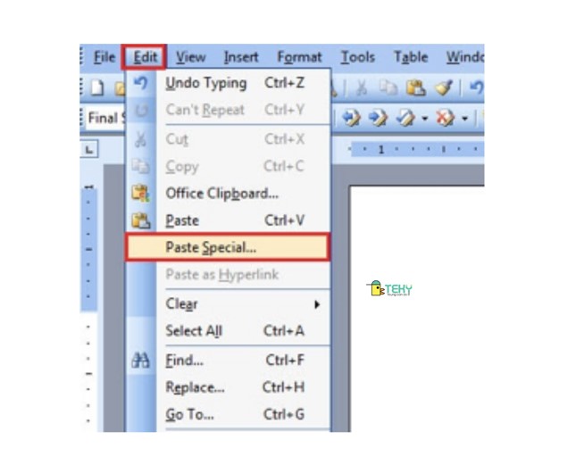Nhấn chọn Paste Special…