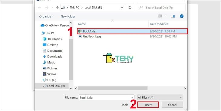 Chọn được file Excel mà bạn mong muốn