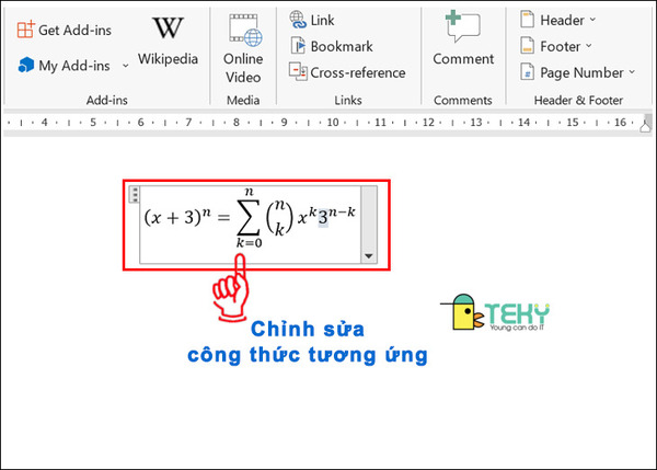 Chỉnh sửa và lưu công thức toán trong word