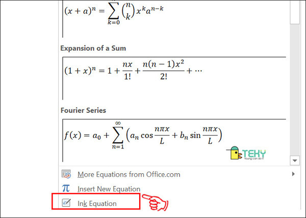 Dùng chuột vẽ trong Ink Equation