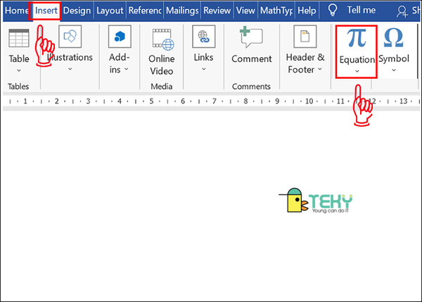 Cách chèn công thức toán học trong word