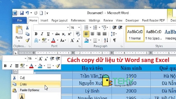 Tiến hành mở file word lên