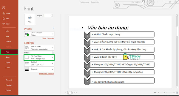 Cách in slide trong powerpoint bạn cần nắm chắc trong lòng bàn tay