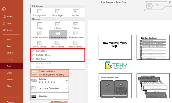 Lỗi nào thường xảy ra khi in PowerPoint