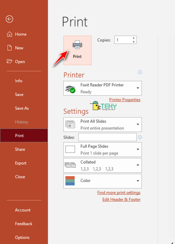 Cách in slide trong powerpoint 