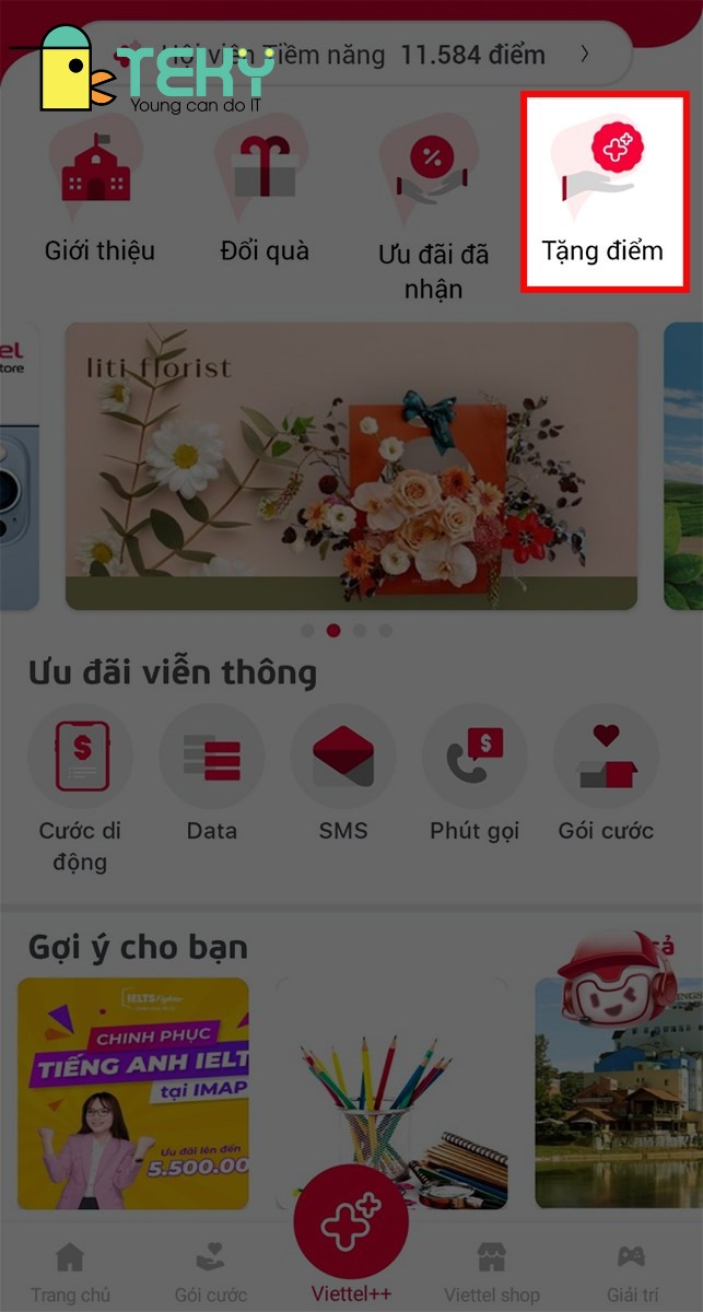 Cách đổi điểm viettel