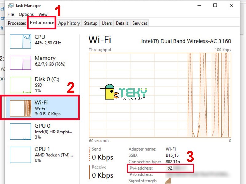 Kiểm tra ip máy tính