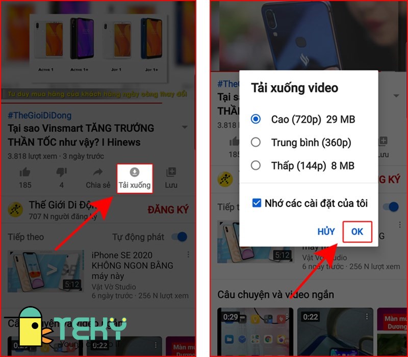 Tải video YouTube về điện thoại