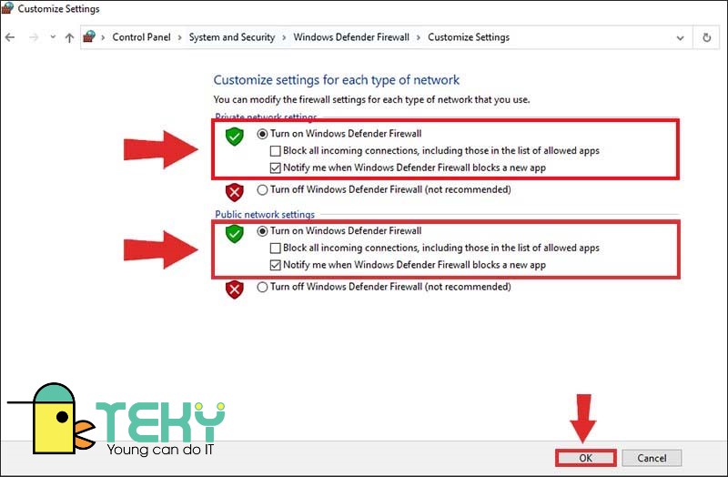 Tắt tường lửa win 10