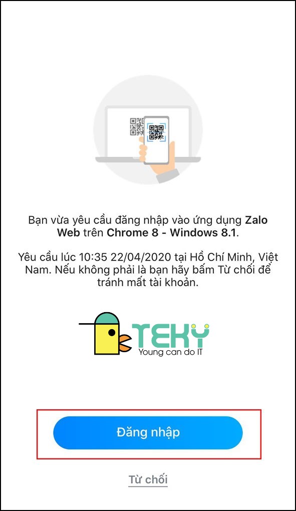 Cách đăng nhập zalo bằng mã qr trên điện thoại