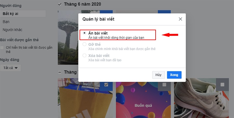 cách xóa bài viết trên facebook