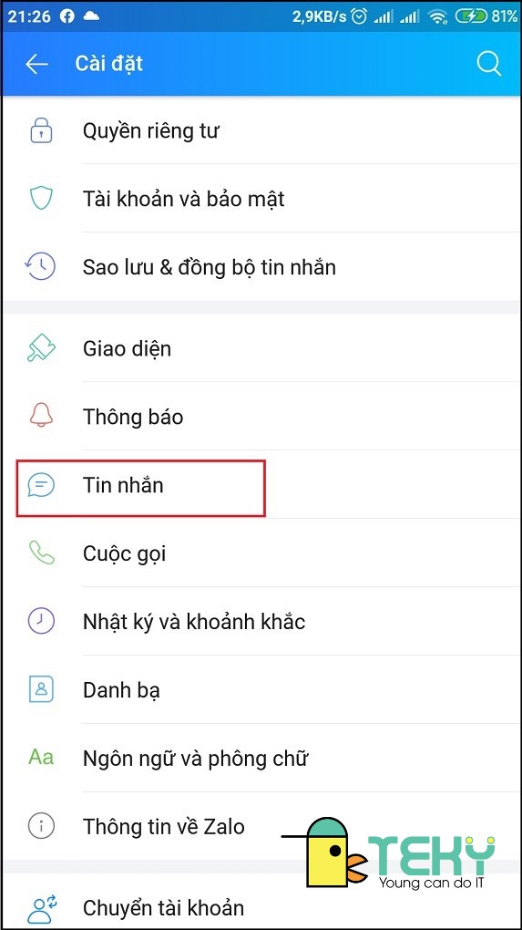 Cách xuống dòng trong zalo