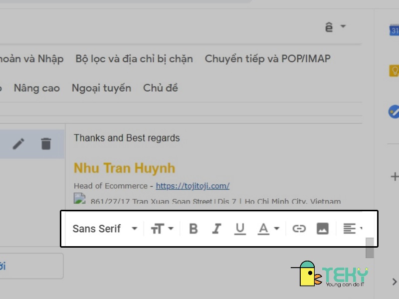 Tạo chữ ký gmail