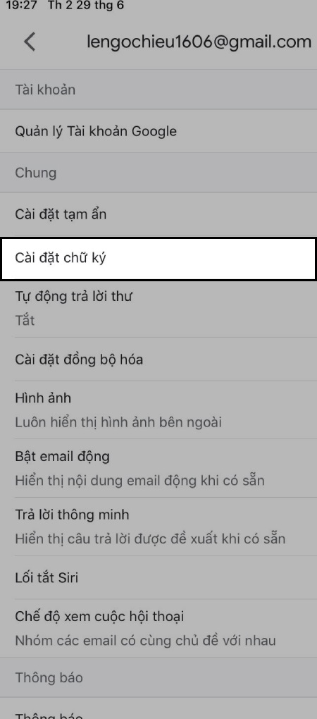 Tạo chữ ký gmail