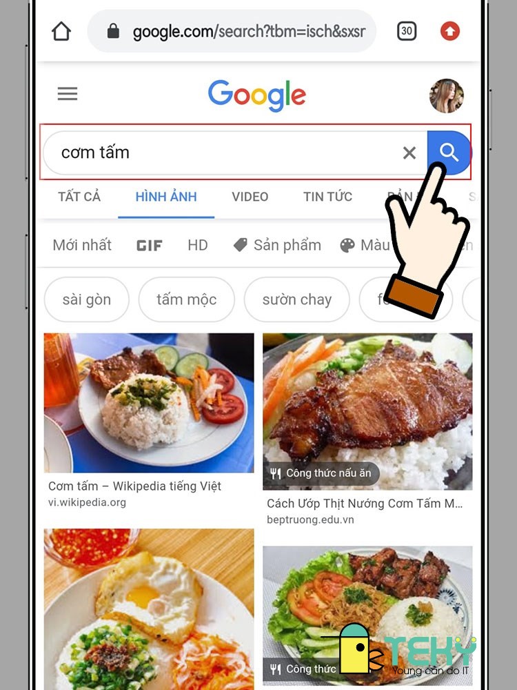 Tìm kiếm bằng hình ảnh trên điện thoại
