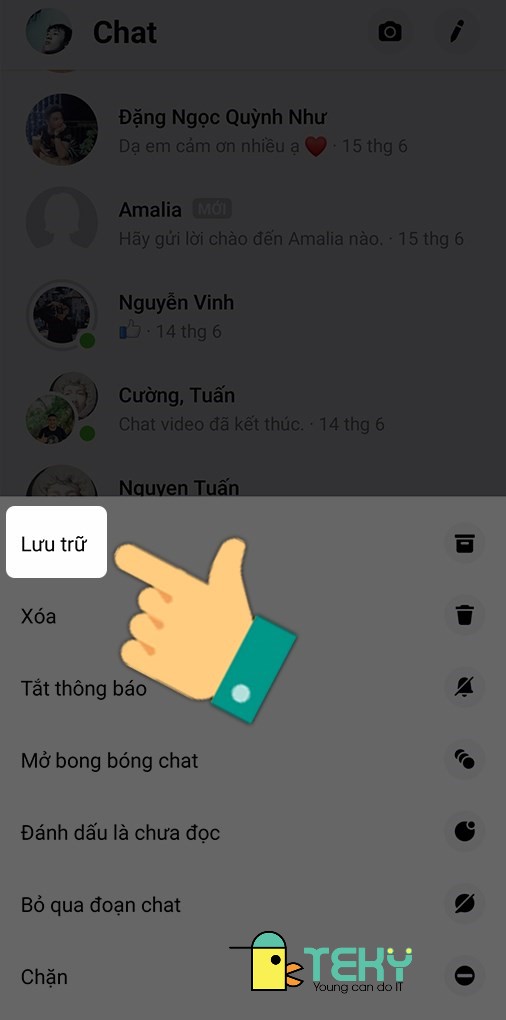 Cách xem tin nhắn lưu trữ trên messenger