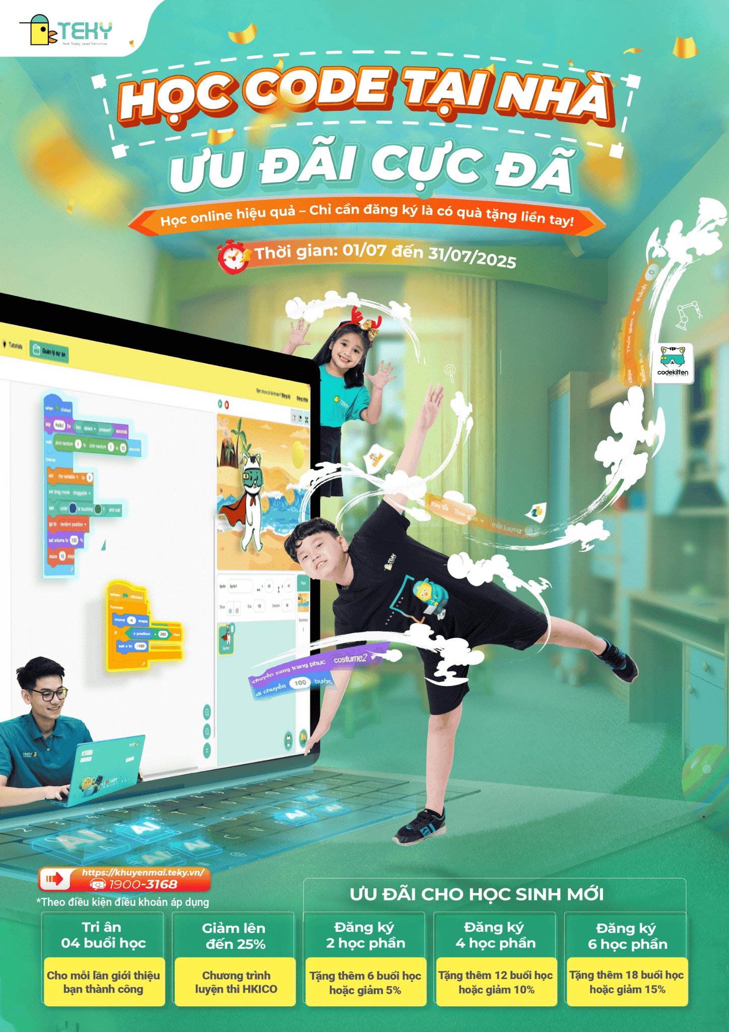 Học tại nhà - ưu đãi cực đã trong tháng 7 cùng Teky Edtech