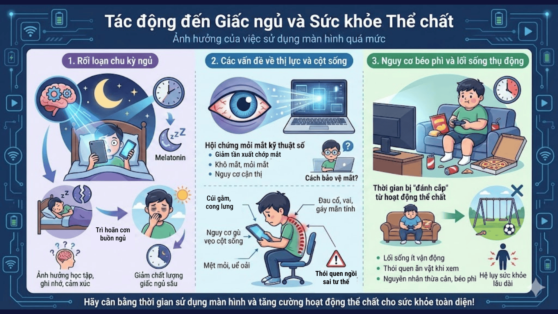 Tác động đến Giấc ngủ và Sức Khoẻ Thể Chất. (Nguồn: Teky Edtech)
