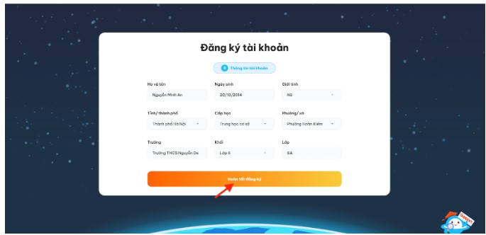 Giao diện đăng nhập tài khoản học tập trên hệ thống IOSTEM