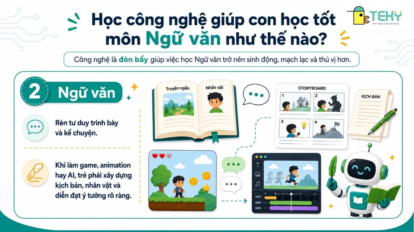 Giải thích vì sao học công nghệ giúp con học tốt môn Văn