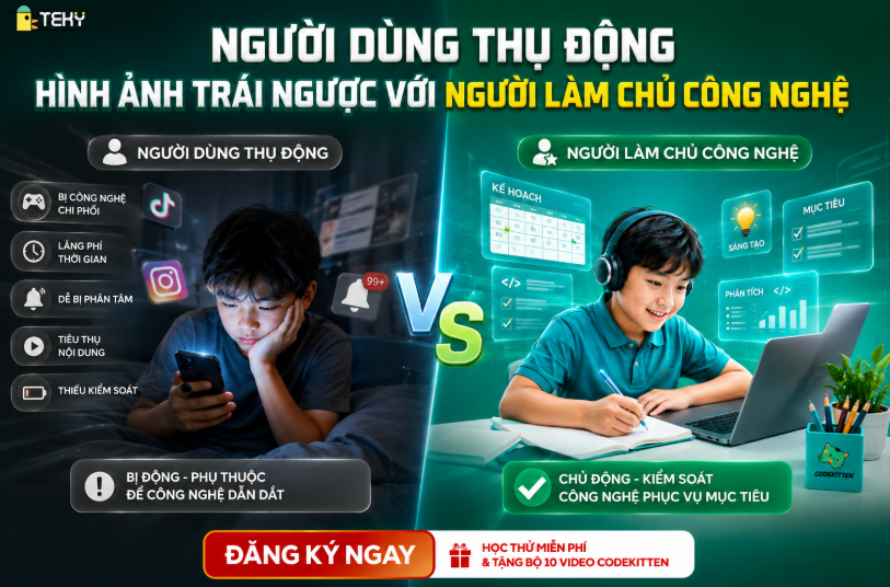 Người dùng thụ động — hình ảnh trái ngược với người làm chủ công nghệ