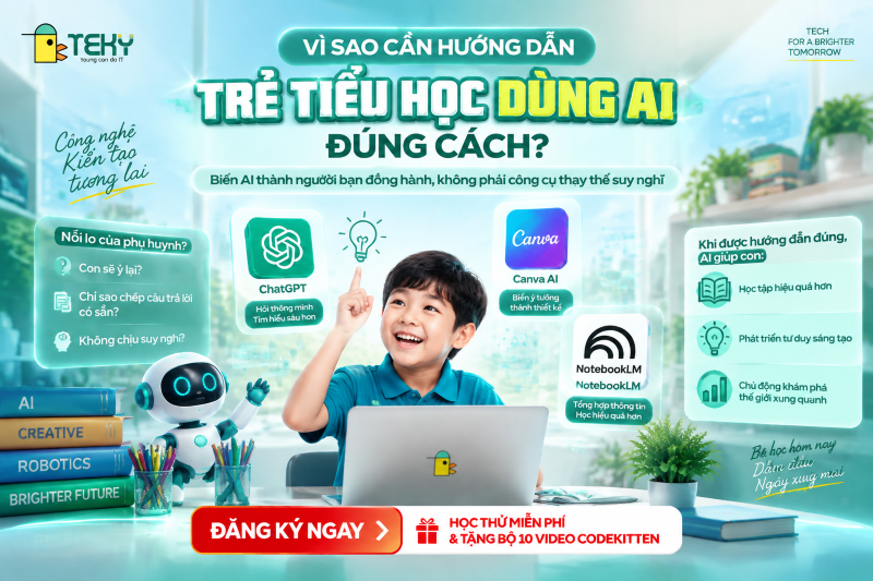 Vì Sao Cần Hướng Dẫn Trẻ Tiểu Học Dùng AI Đúng Cách?
