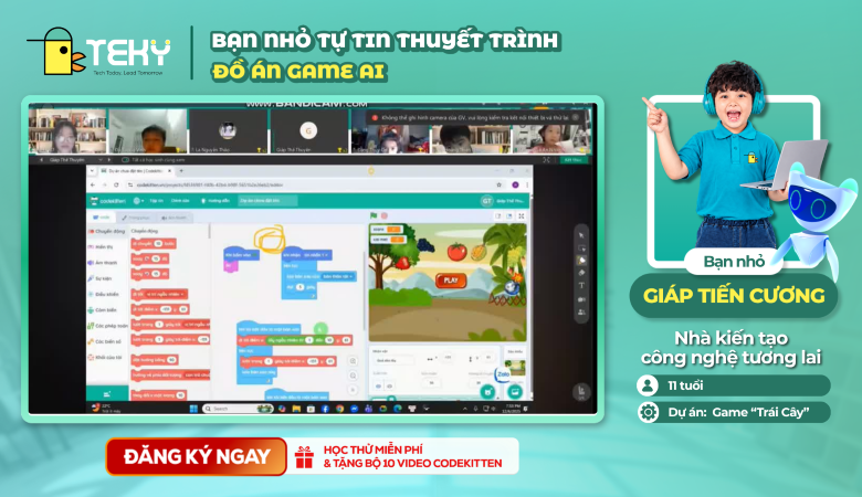 Gặp Gỡ Bạn Nhỏ 11 Tuổi Tự Tin Bảo Vệ Đồ Án Game AI Trước Thầy Cô Và Các Bạn