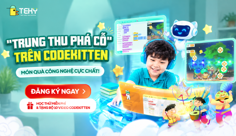 "Phá Cỗ Trung Thu" Trên CodeKitten – Món Quà Lập Trình Trung Thu Cho Bé Cực Chất