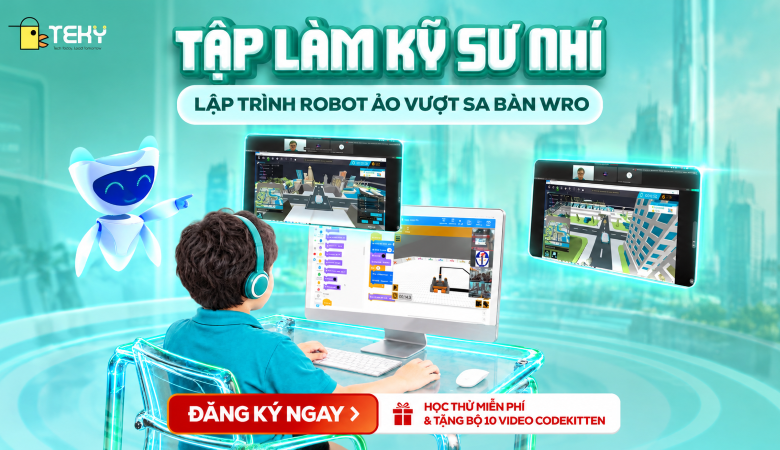 Tập Làm Kỹ Sư Nhí: Điều Khiển Robot Ảo Vượt Sa Bàn WRO Ngay Trên Màn Hình Máy Tính